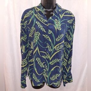Norton McNaughton Blue and Green Button Down Shirt